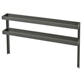 Black BÅTSKÄR outdoor kitchen shelf, 2-tiered, galvanized steel with powder coating.