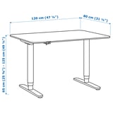Illustration with measurements for the product: BEKANT.