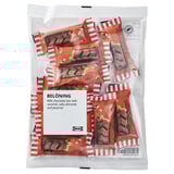 Ikeas BELÖNING chocolate bar bag. Caramel, almonds, and peanuts.