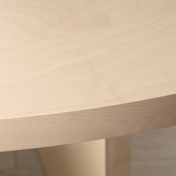 Light wood table with smooth, even finish. Clean, natural grain pattern visible, reflecting quality craftsmanship.