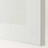 White BESTÅ storage unit with perforated metal door, quality finish, clean design.
