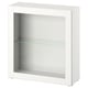Ikea BESTÅ white wall cabinet. Square, minimalist design with glass door and shelf.