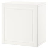 BESTÅ white cube storage unit. Simple, square design. Made of recycled materials.