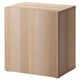 Light wood square BESTÅ storage unit with a single door.