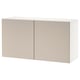 Beige BESTÅ storage unit with 2 simple doors for organized storage.