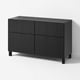 BESTÅ Storage combination w doors/drawers, black-brown/Timmerviken/Stubbarp black, 120x42x74 cm