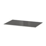 Ikea BESTÅ glass panel, dark grey, rectangular shape, sleek design, made of tempered glass.