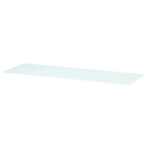 BESTÅ glass top panel, white, rectangular, sleek design.