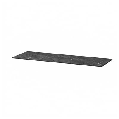 Black rectangular BESTÅ top panel with smooth, marble-like surface.