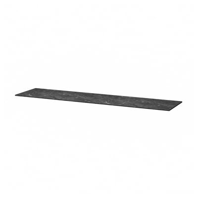 Black rectangular shelf, smooth surface, minimalist design.