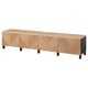 BESTÅ TV bench with doors, black-brown/Hedeviken/Stubbarp oak veneer, 240x42x50 cm