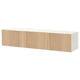 BESTÅ TV bench with doors, white Björköviken/oak veneer, 180x42x38 cm