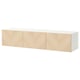 BESTÅ TV bench with doors, white/Hedeviken ash veneer, 180x42x38 cm