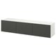 Ikea BESTÅ white & gray tv bench with 3 gray doors, rectangular shape, modern design.