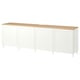 BESTÅ TV bench with doors, white/Pipmakare white, 240x42x76 cm