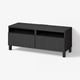 BESTÅ TV bench with drawers, black-brown/Timmerviken/Stubbarp black, 120x42x48 cm