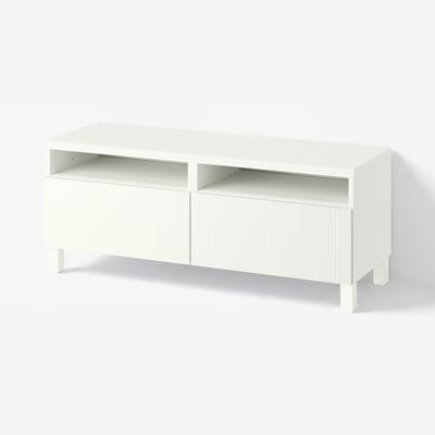 BESTÅ TV bench with drawers, white/Förvaltare white, 120x42x48 cm
