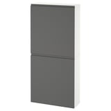 Grey BESTÅ wall cabinet, minimalist, adjustable.