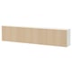 BESTÅ Wall-mounted cabinet combination, white/Björköviken ash veneer, 180x22x38 cm