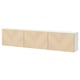 BESTÅ Wall-mounted cabinet combination, white/Hedeviken ash veneer, 180x22x38 cm
