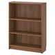 Option: BILLY bookcase, brown, wooden, rectangular, three shelves, minimalist design.