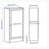 Illustration with measurements for the product: BILLY.