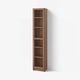 BILLY / OXBERG Bookcase with glass door, brown walnut effect/clear glass, 40x30x202 cm
