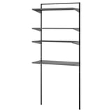 BOAXEL: dark grey wall shelves, metal, simple design, 4 tiers for storage.