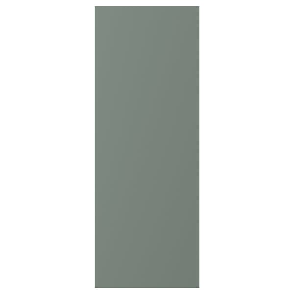 BODARP solid grey-green kitchen cabinet door with recycled material.