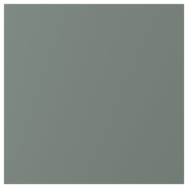 BODARP square kitchen cabinet front, grey-green, recycled pet foil, modern design, 25-year guarantee.