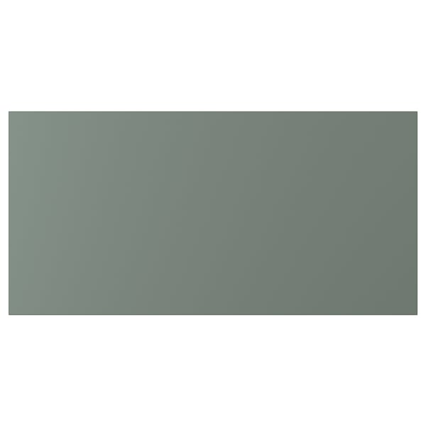 A BODARP cabinet front in pale green. Rectangular, made from recycled plastic, and designed for modern kitchens.