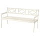 BONDHOLMEN white garden bench, acacia wood with geometric back design.
