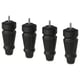 Four black wooden furniture legs with screws. Stylish, tapered design. Easy to attach.