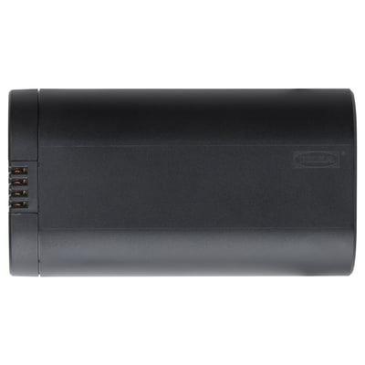 Black BRAUNIT battery pack, cylindrical shape, smooth surface, plastic material, usb port.