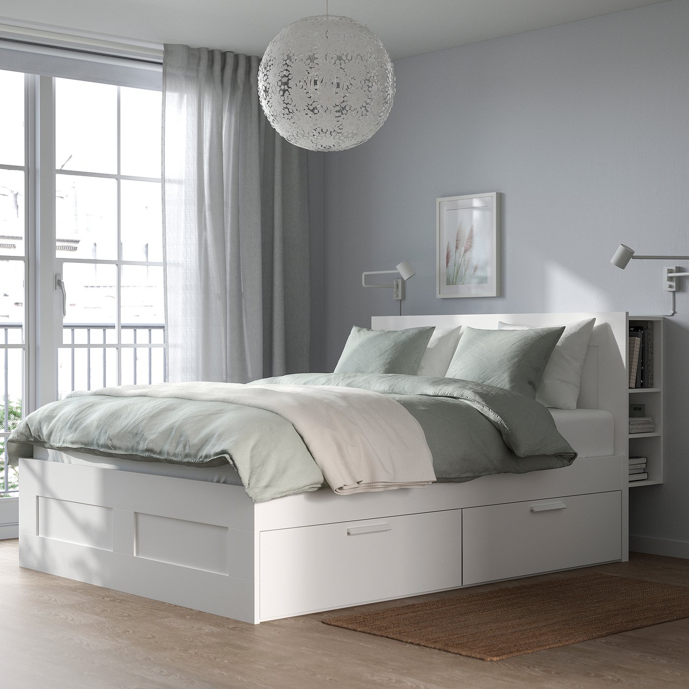 ベッドフレーム BED + MATTRESS with storage - 160x200 cm 160x200cm Beds with Storage - IKEA Finland