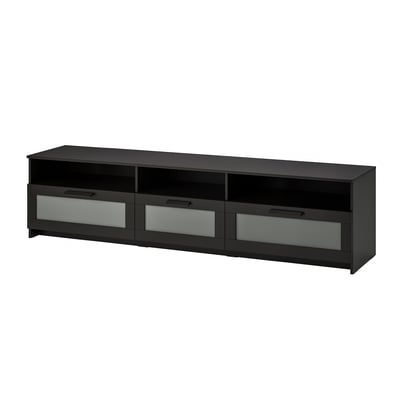 BRIMNES TV bench, black, 216x41x54 cm