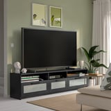 BRIMNES TV bench, black, 216x41x54 cm