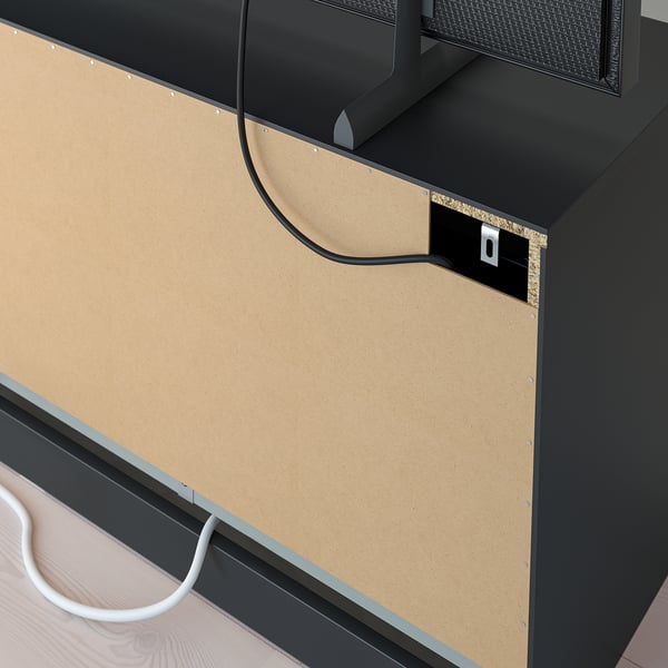 BRIMNES TV storage combination, black, 294x41x95 cm