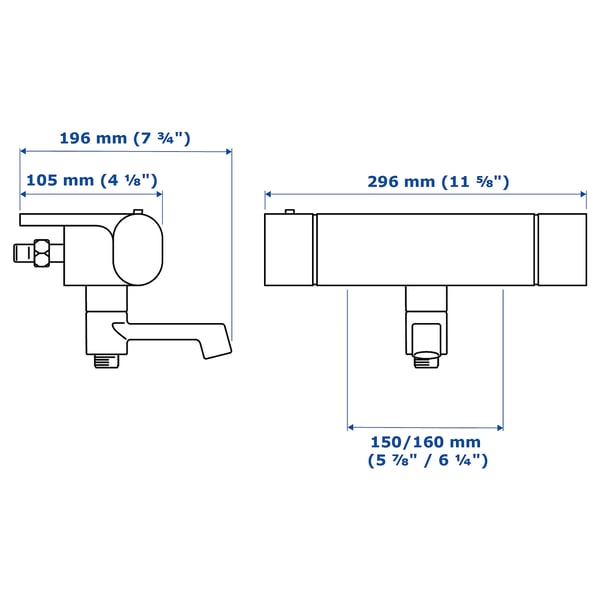 Illustration with measurements for the product: BROGRUND.