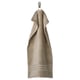 BROKGLIM towel, beige, hanging, 100% organic cotton, thick, textured border.