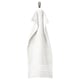 BROKGLIM towel: white, soft, organic cotton, rectangular, with elegant border, hanging.