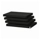 Option: Four stacked black metal shelves, each with integrated handles, designed for heavy-duty storage.