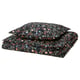 BRUDKRUSBÄR black duvet set, floral print on organic cotton.