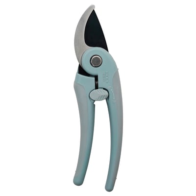 BRYTBÖNA secateurs, teal, steel blades, silicone grip, safety lock.