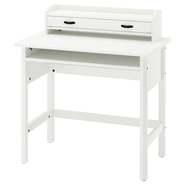 BRYTNING Desk with add-on unit, white, 85x53 cm