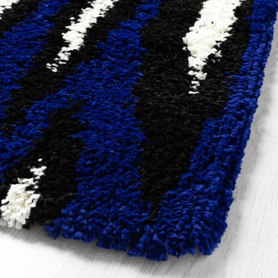 Blue, black, white rug