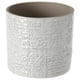 CHIAFRÖN white ceramic planter; round shape, textured surface.
