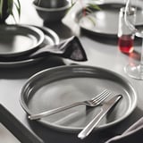 DAGGASTER Plate, dotted/grey, 26 cm