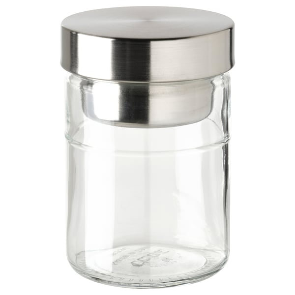 Clear jar DAGKLAR with steel lid, perfect for overnight oats and yoghurt, ideal for on-the-go breakfasts.
