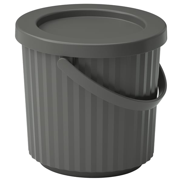 Grey recycled plastic waste bin for small waste like bulbs & batteries.